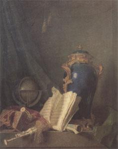 Henri-Horace Roland de La Porte Still Life with a Vase of Lapis a Globe and Bagpipes (san 05) oil painting image